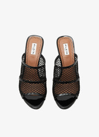 Mules 90 fishnet and patent - Black