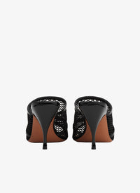 Mules 90 fishnet and patent - Black
