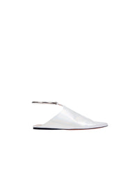 Mules in leather with strap - Reflex White