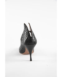 90 openwork leather court shoes - Black intense