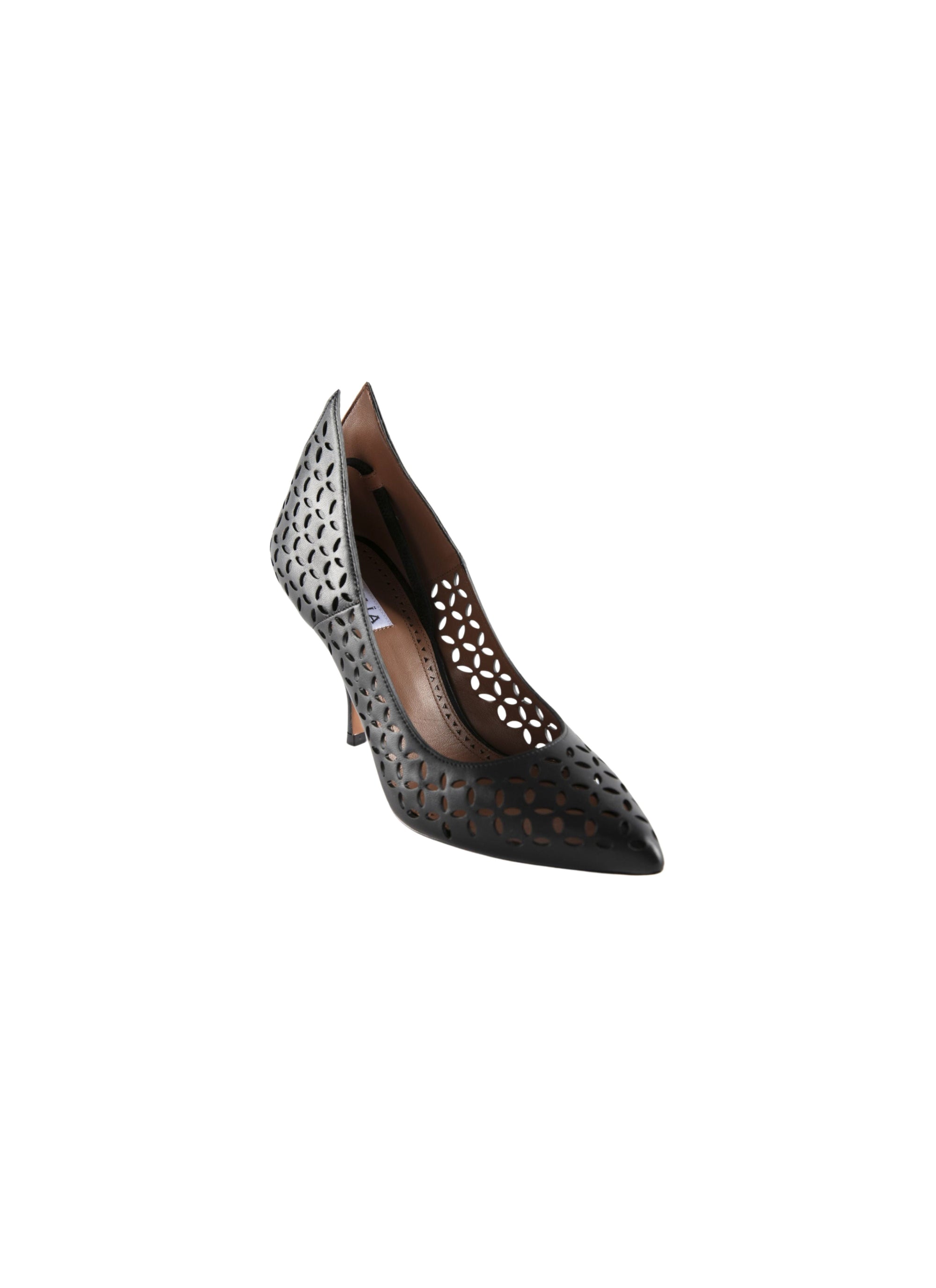 90 openwork leather court shoes - Black intense