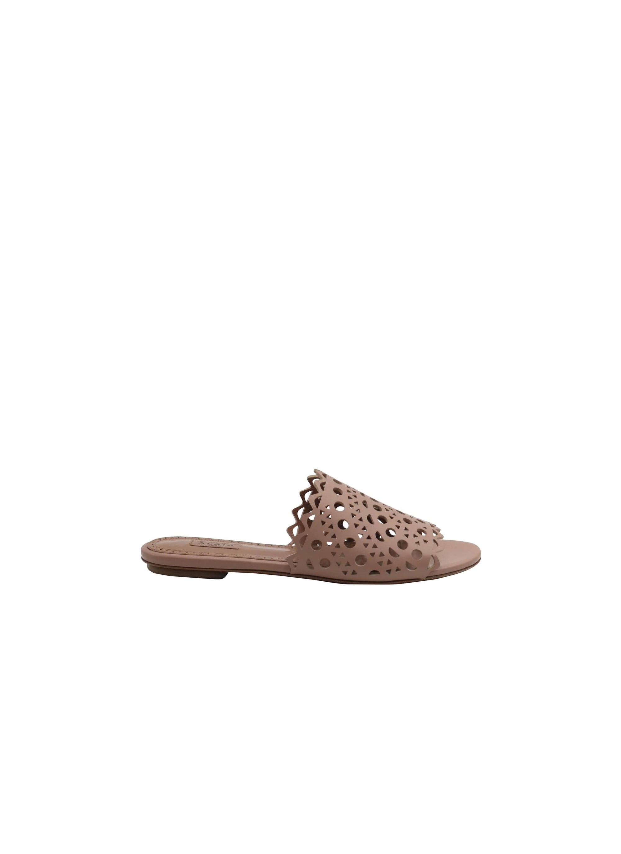 Mules plates Vienne en cuir - Chair