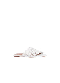 Vienna Leather Flat Mules - Off White