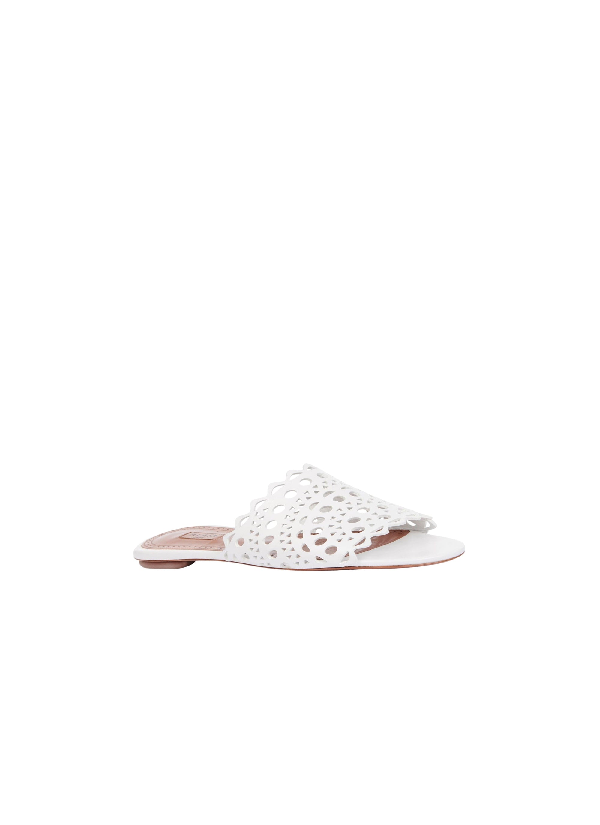 Vienna Leather Flat Mules - Off White