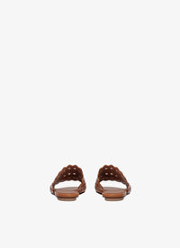 Mules plates Vienne en cuir - Cognac