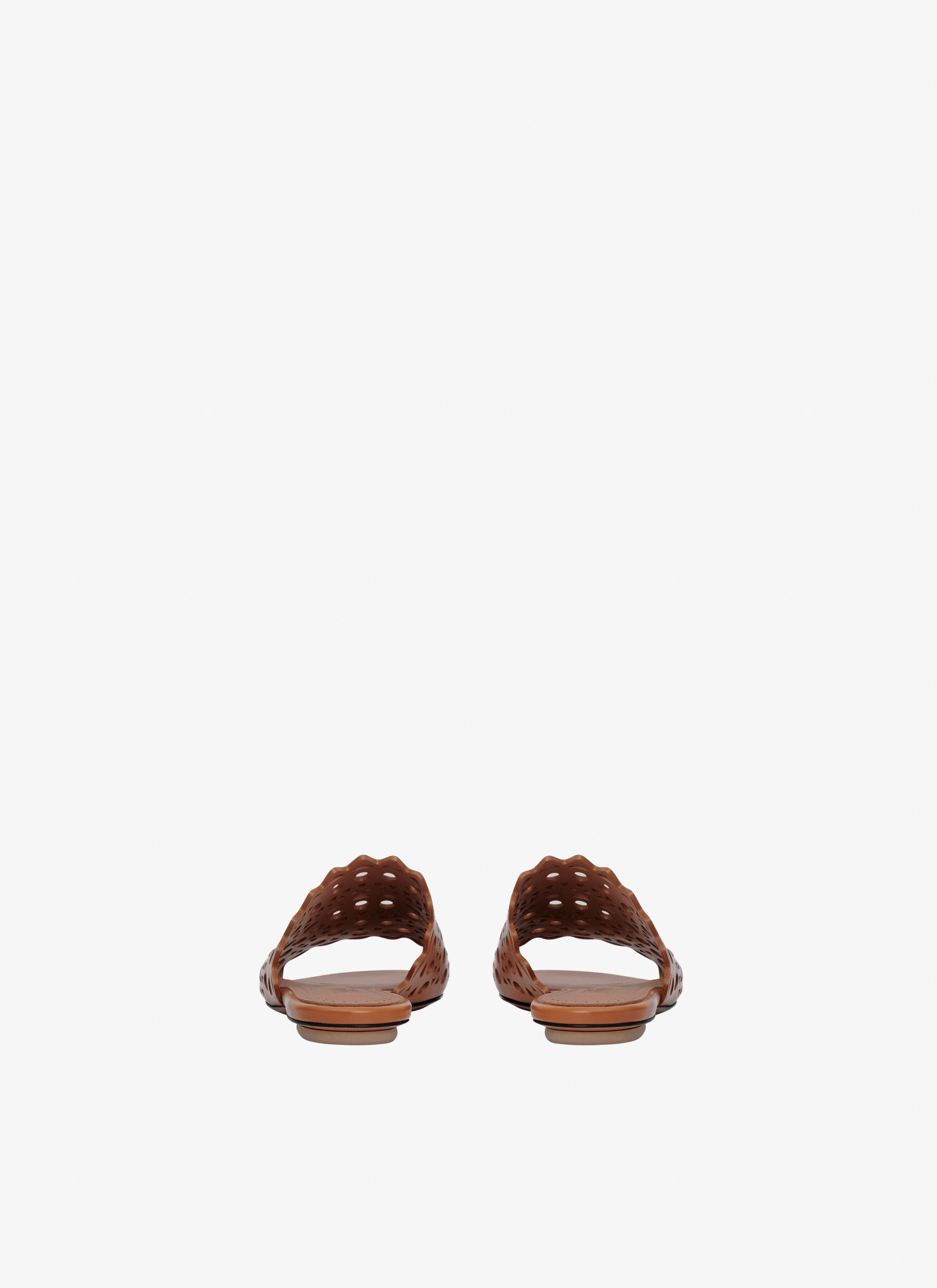 Mules plates Vienne en cuir - Cognac