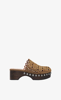 Mules plateformes en cuir - Ecorce