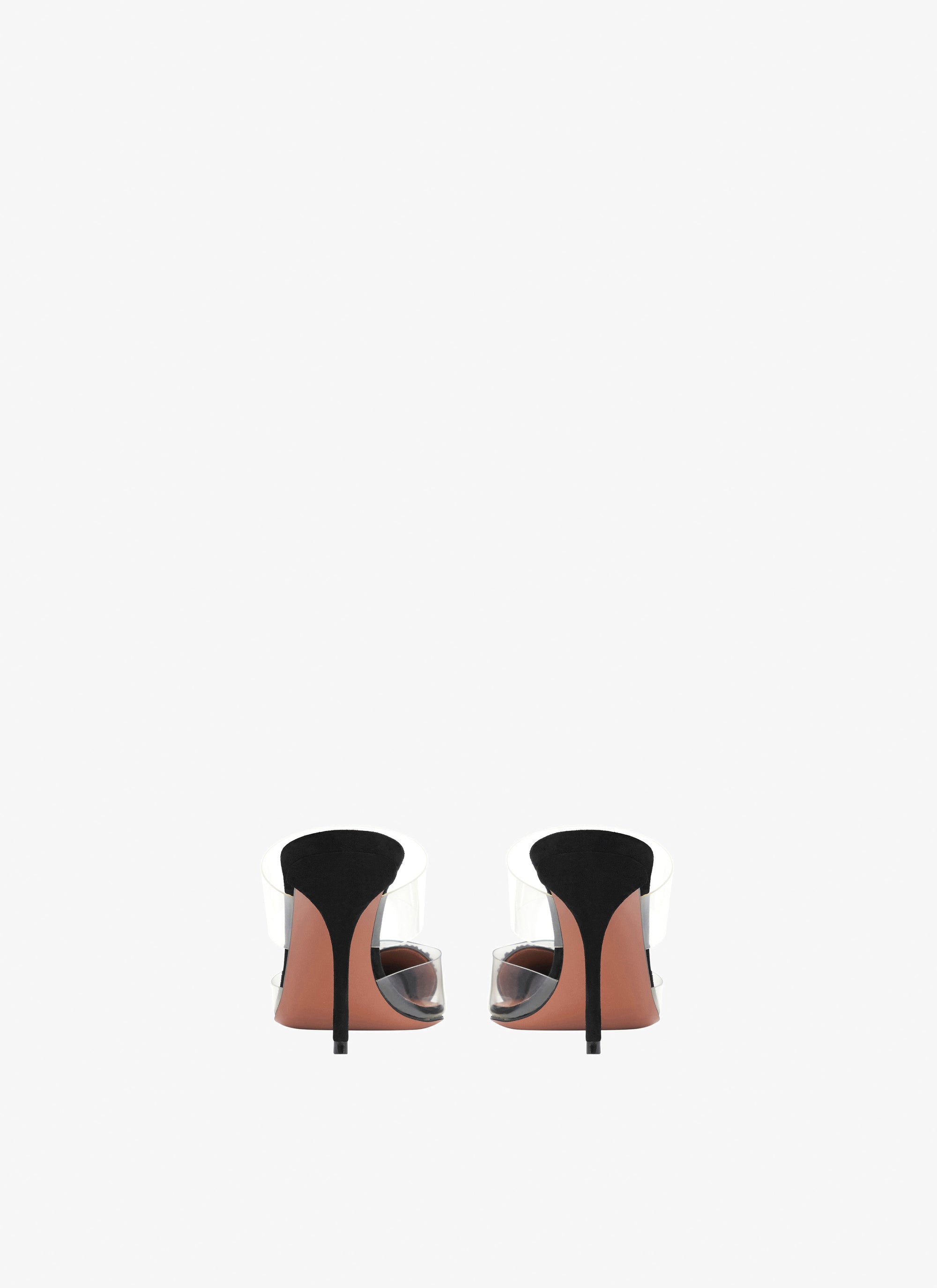 Leather mules with heart-shaped heels - Indigo Blue