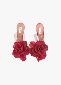 Mules Fleur 90 en cuir - Laque