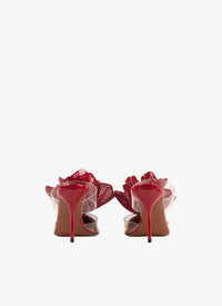 Mules Fleur 90 en cuir - Laque