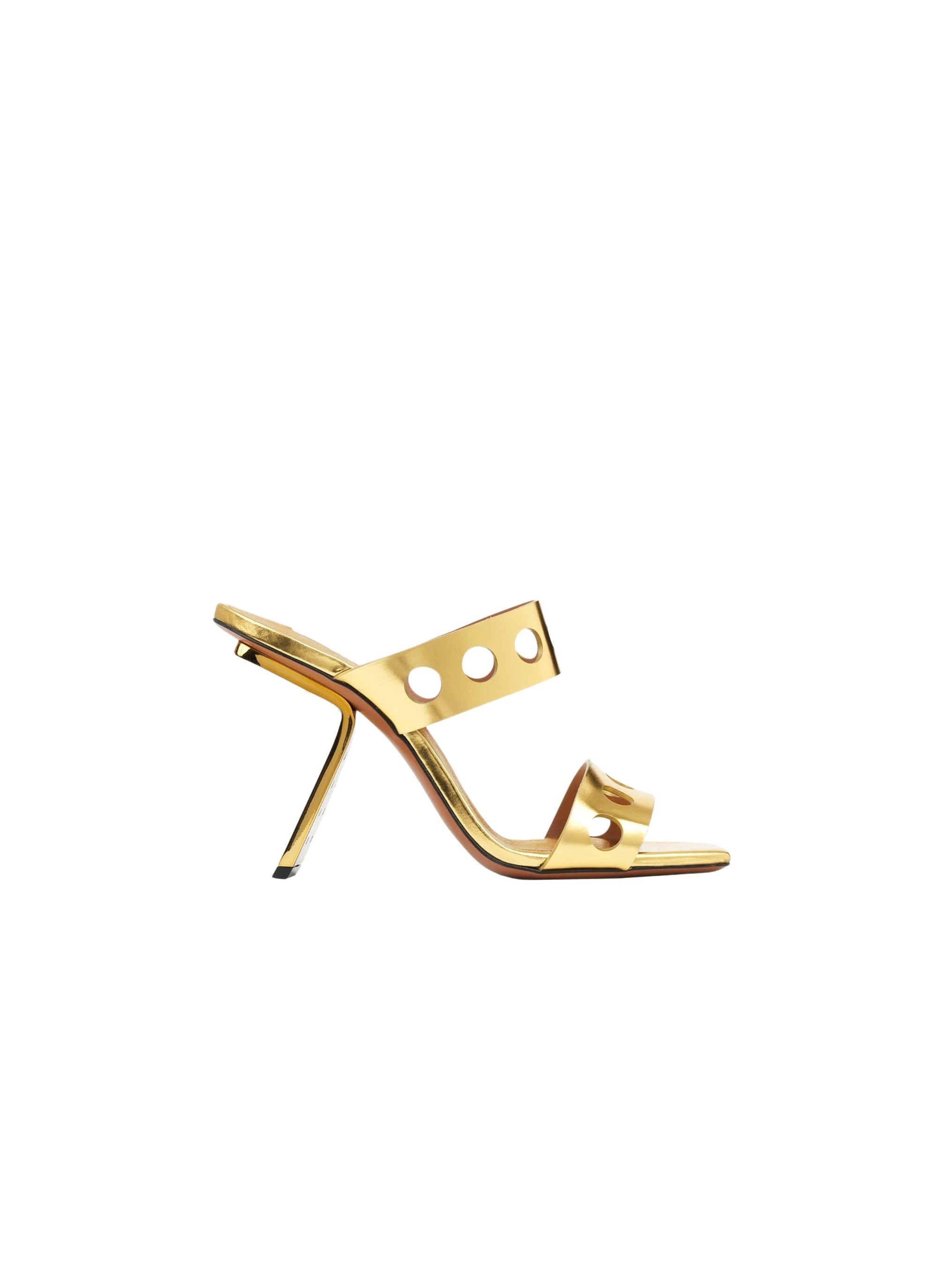Mules Perfo 100 in Leather - Gold