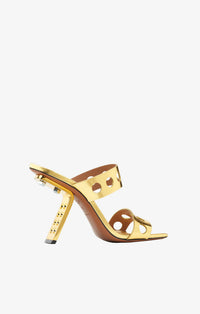 Mules Perfo 100 in Leather - Gold