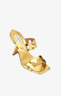Mules Perfo 100 in Leather - Gold
