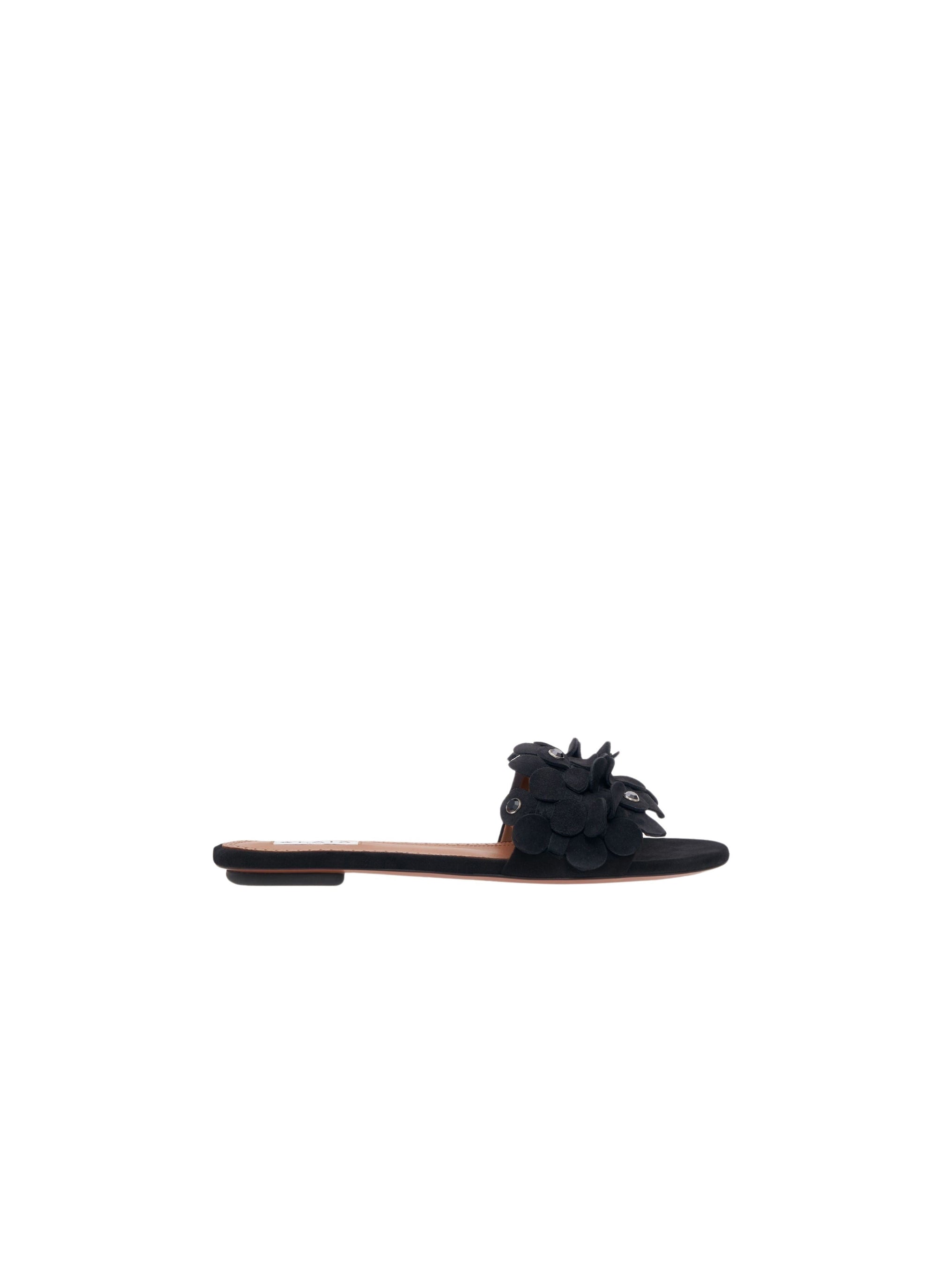 Ballerines Confettis en cuir à strass - Noir