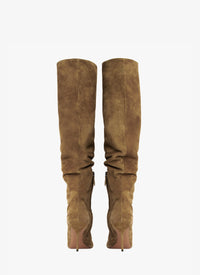 Fluid 90 leather thigh boots - Bark