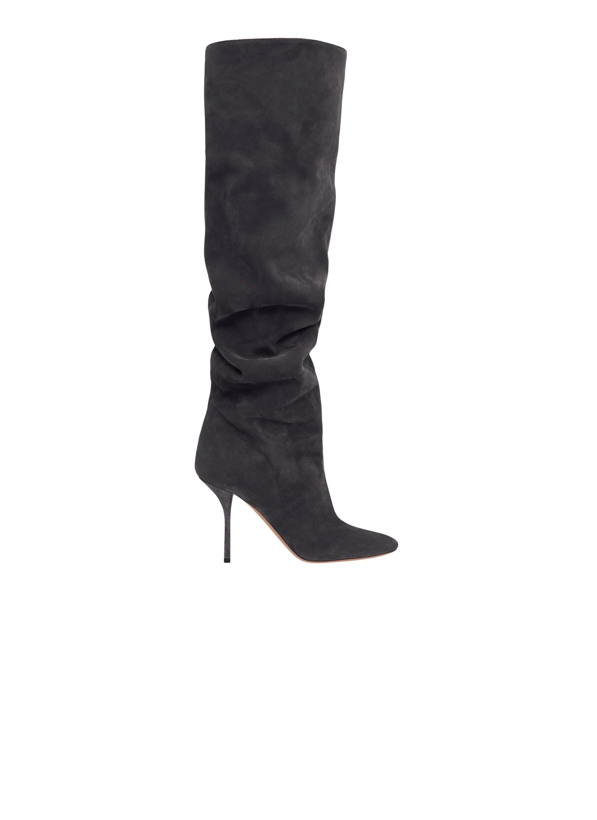 Fluid 90 leather thigh boots - Carbon