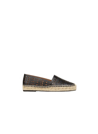 Espadrilles plates en cuir - Noir