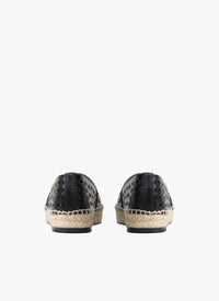 Espadrilles plates en cuir - Noir