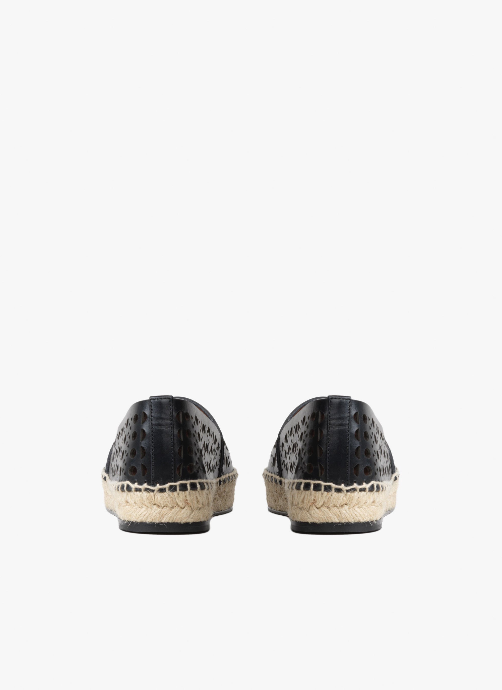 Espadrilles plates en cuir - Noir