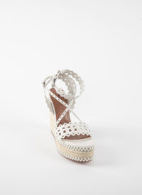 Openwork espadrilles 140 in leather - White