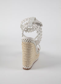 Openwork espadrilles 140 in leather - White