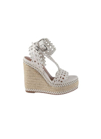 Openwork espadrilles 140 in leather - White