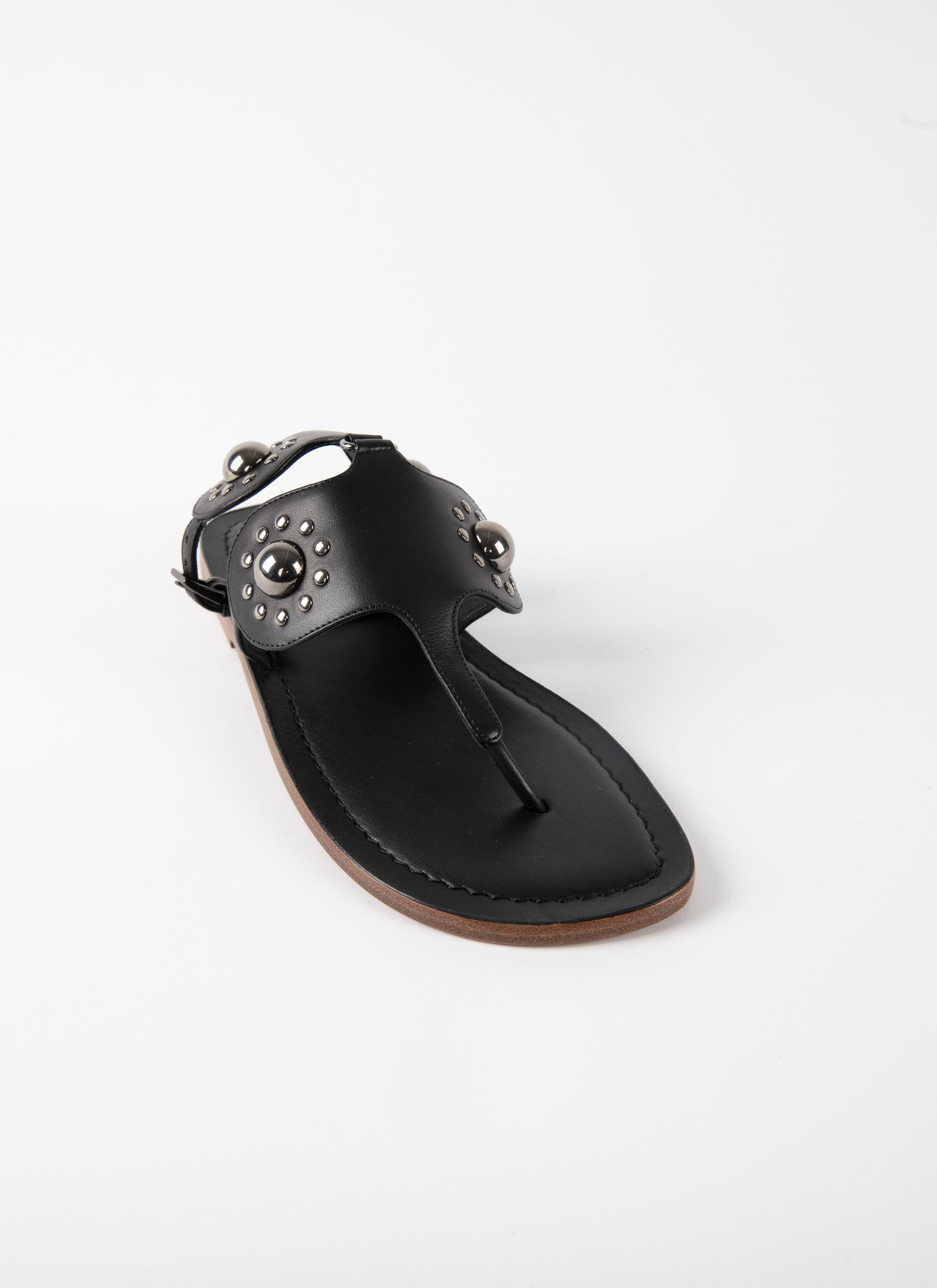 Sandales tong en cuir - Noir
