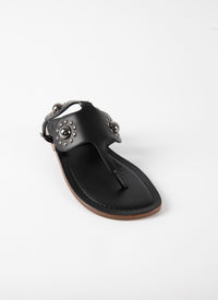 Leather flip-flop sandals - Black