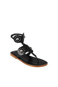 Leather flip-flop sandals - Black