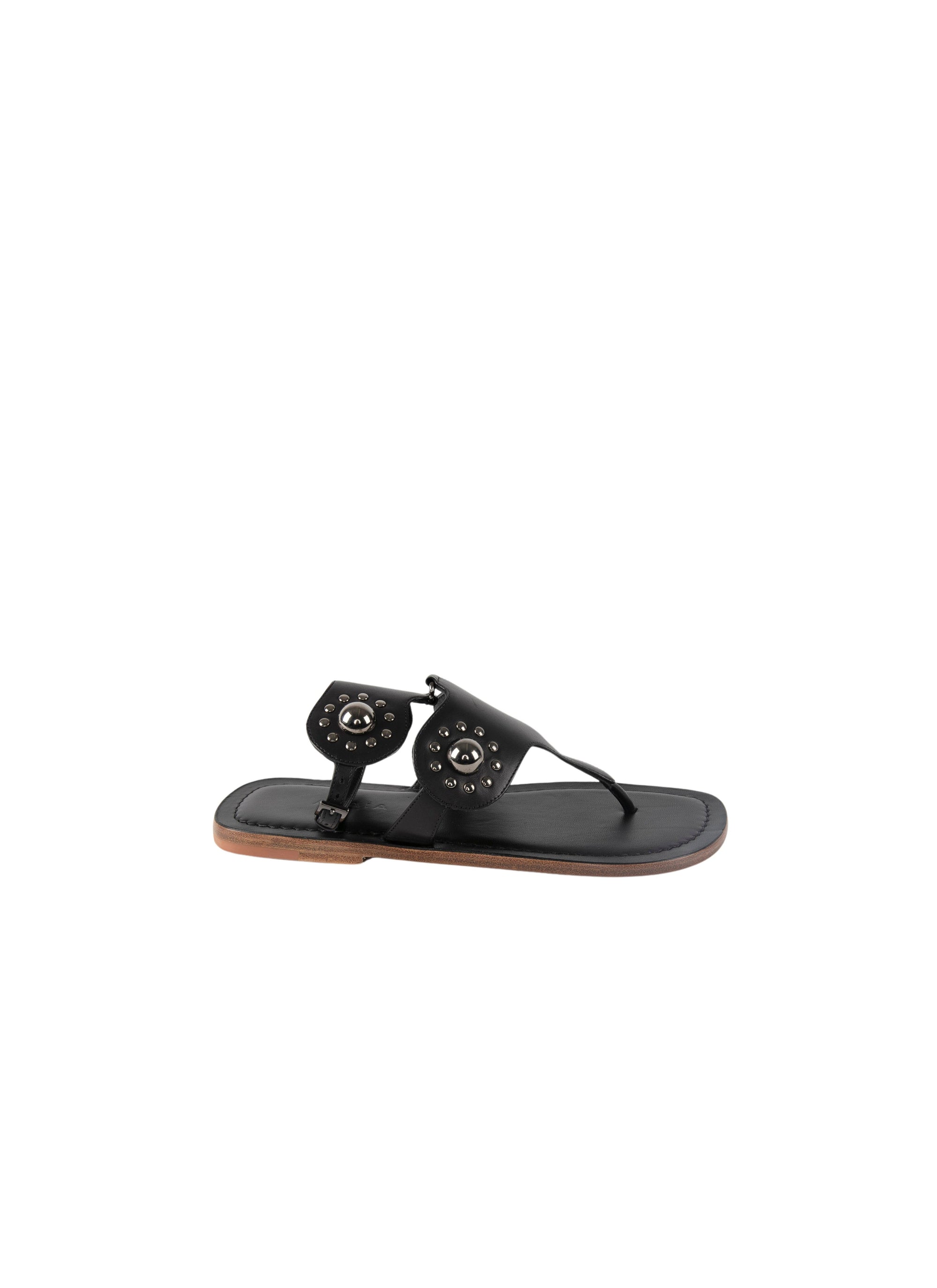 Sandales tong en cuir - Noir