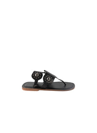 Leather flip-flop sandals - Black