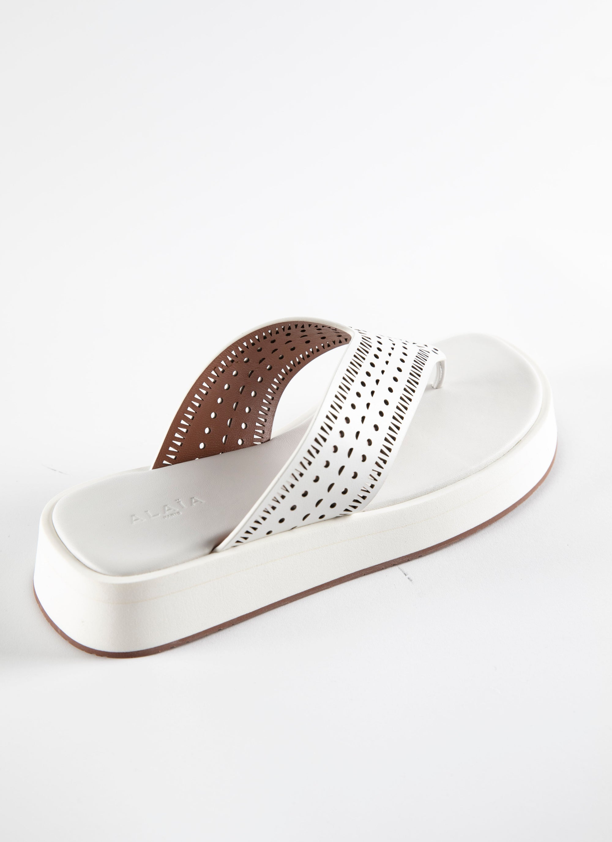 Leather platform sandals - Off White