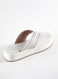 Sandales à plateforme en cuir - Blanc Cassé