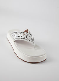 Sandales à plateforme en cuir - Blanc Cassé