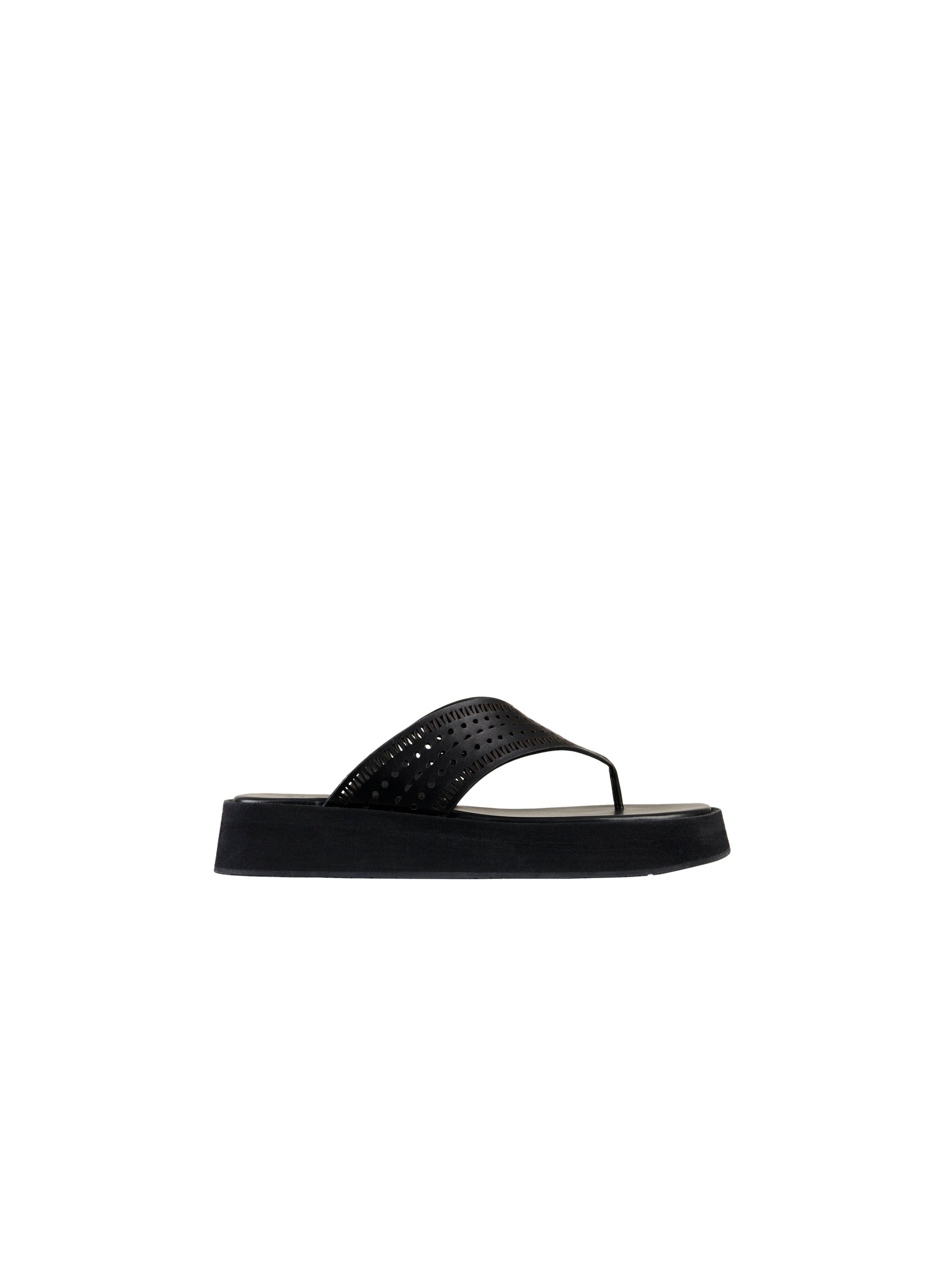 Sandales à plateforme en cuir - Noir
