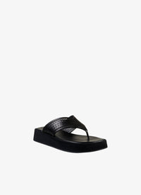 Sandales à plateforme en cuir - Noir