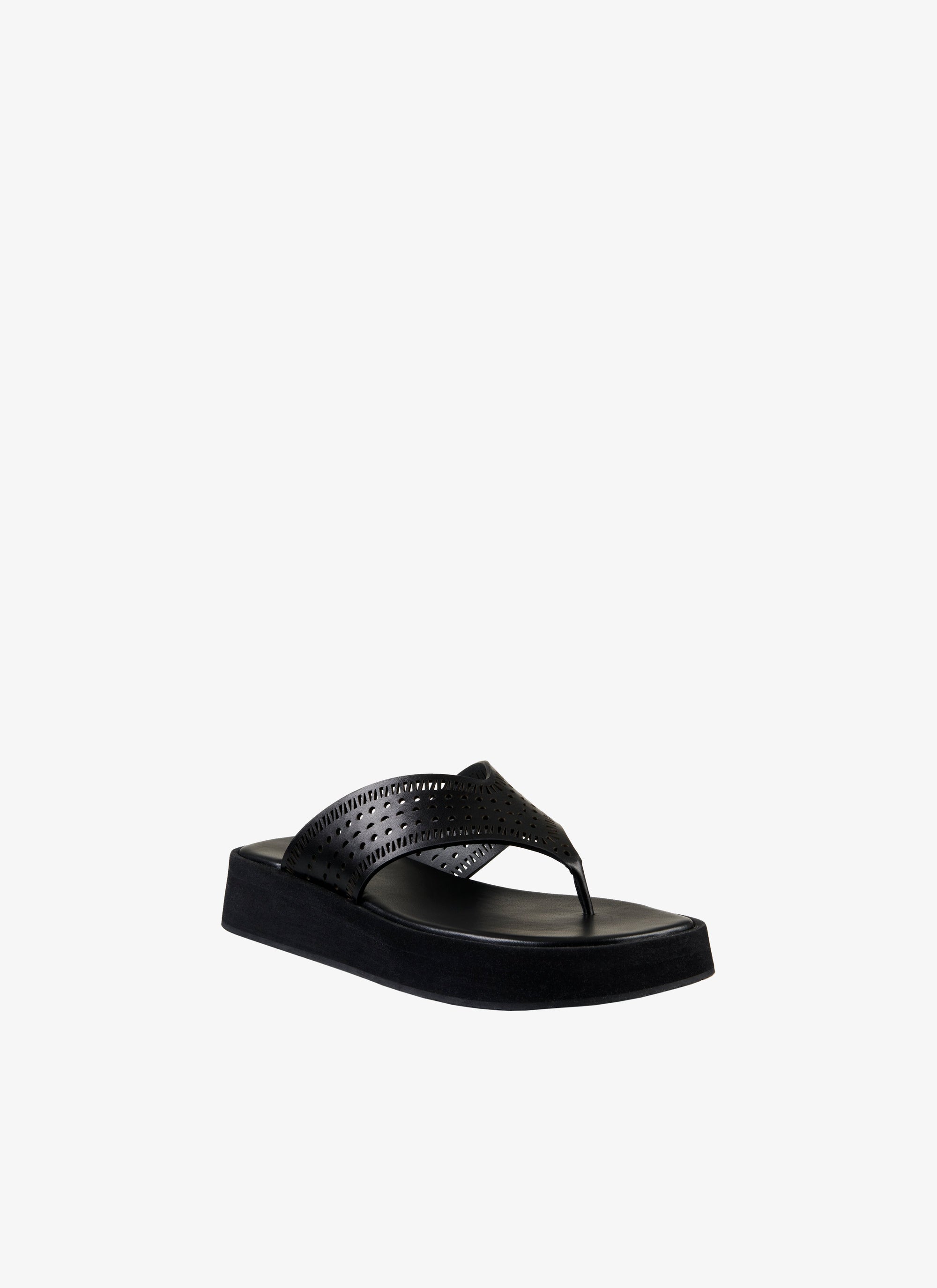 Sandales à plateforme en cuir - Noir