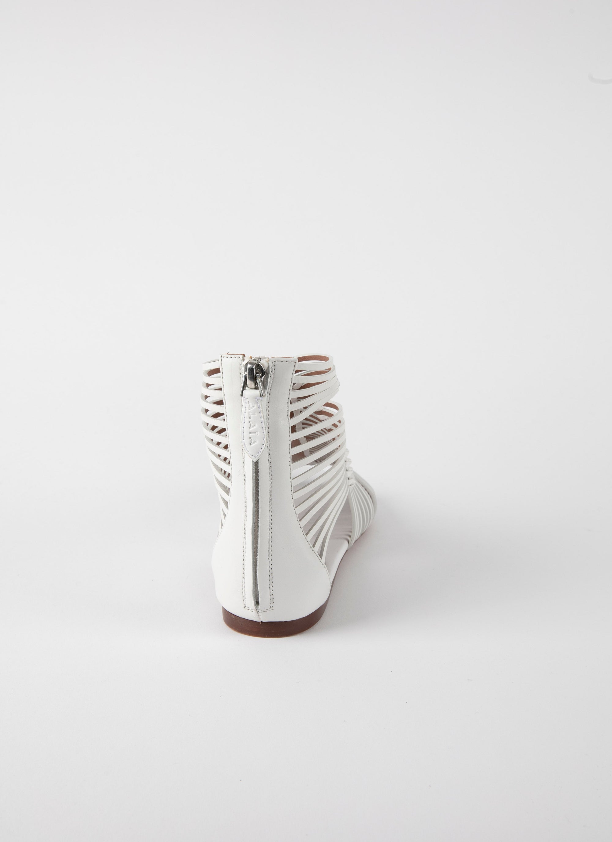 Woven flat sandals in leather - Off White