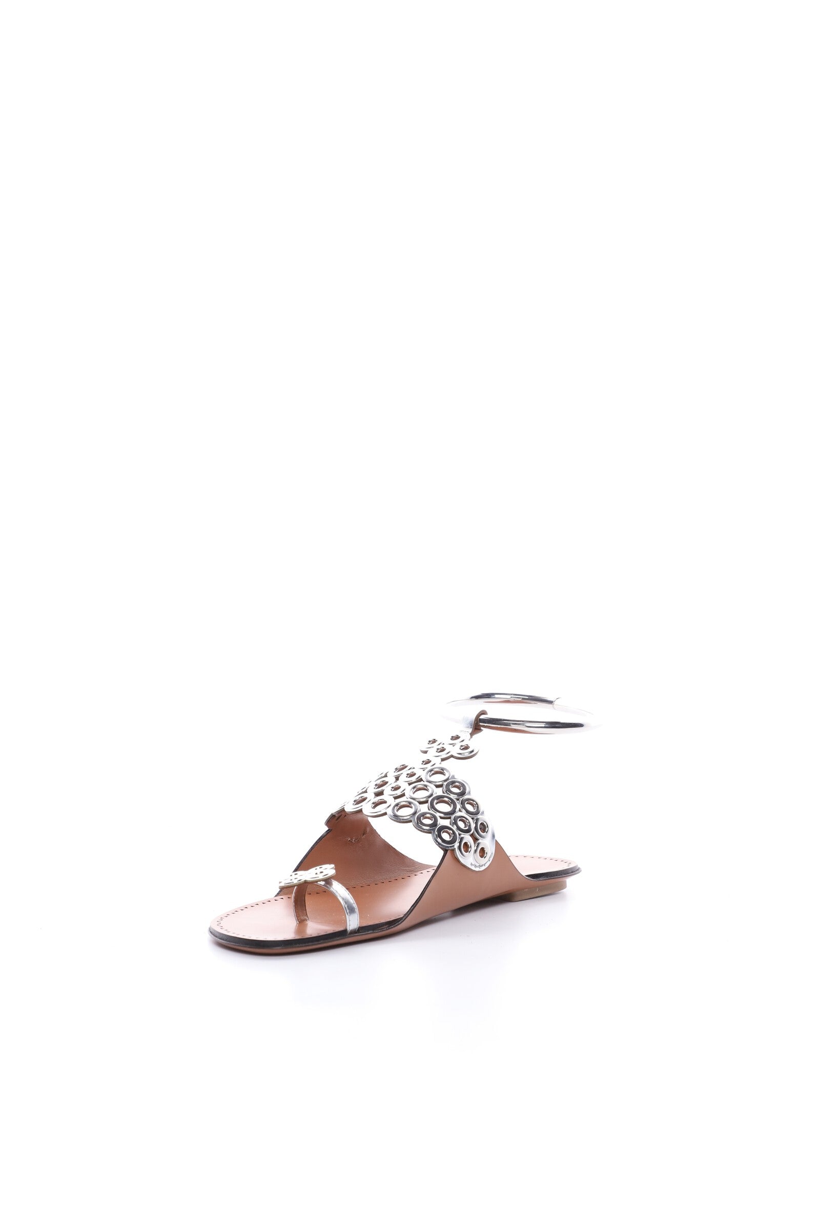 Eyelet sandals in leather - Silver