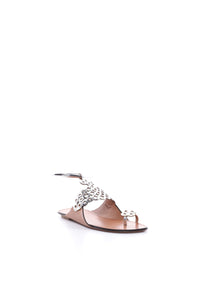 Eyelet sandals in leather - Silver