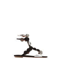 Sandales plates Bombe en cuir - Noir