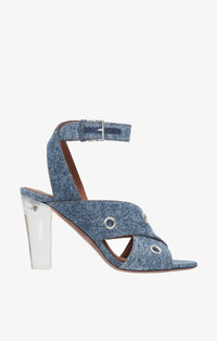 90 Square Heel Sandals in Denim - Jeans Blue