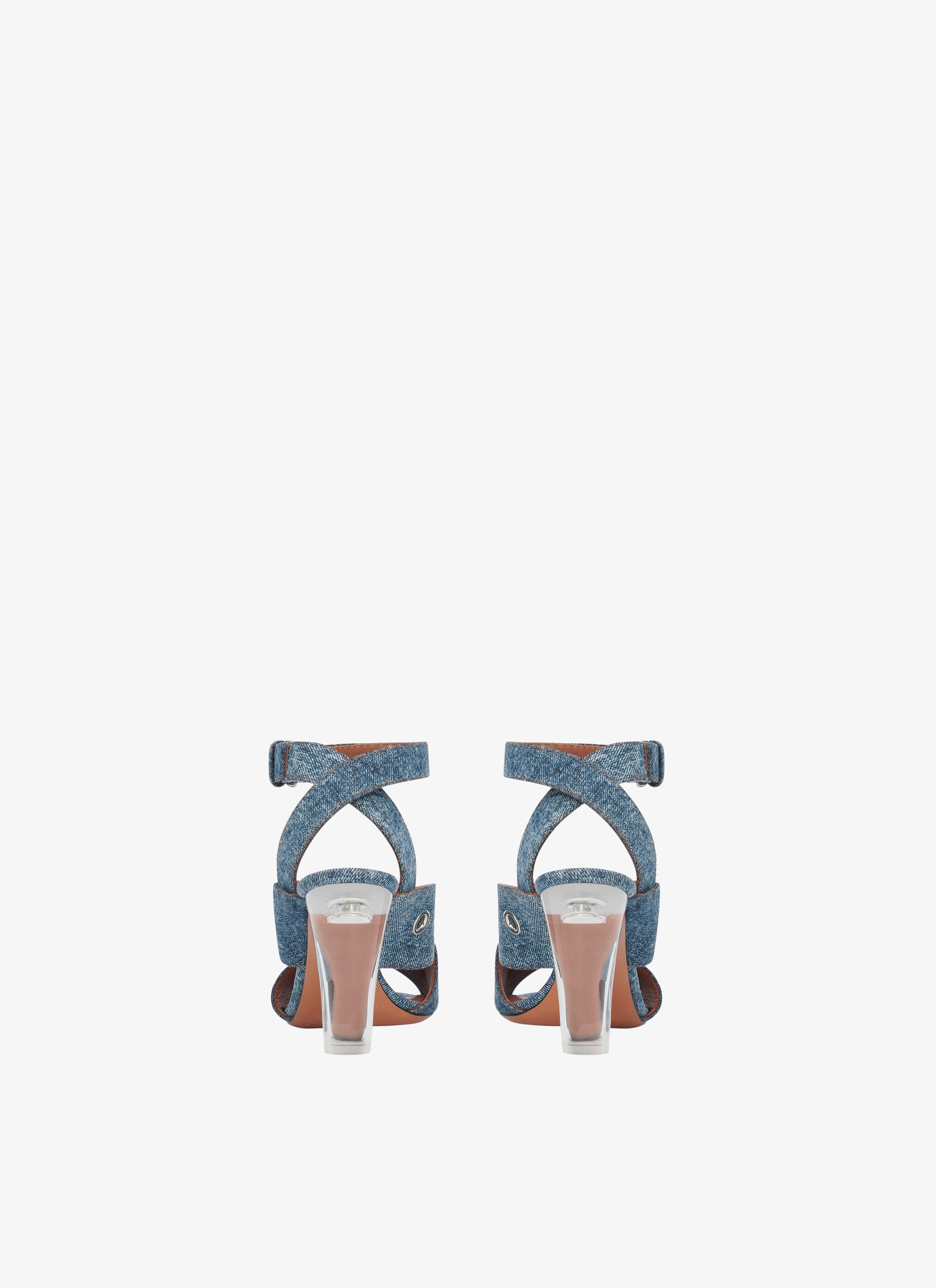 90 Square Heel Sandals in Denim - Jeans Blue