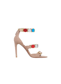 Sandales à talons Bombe en cuir miroir - Multicolore