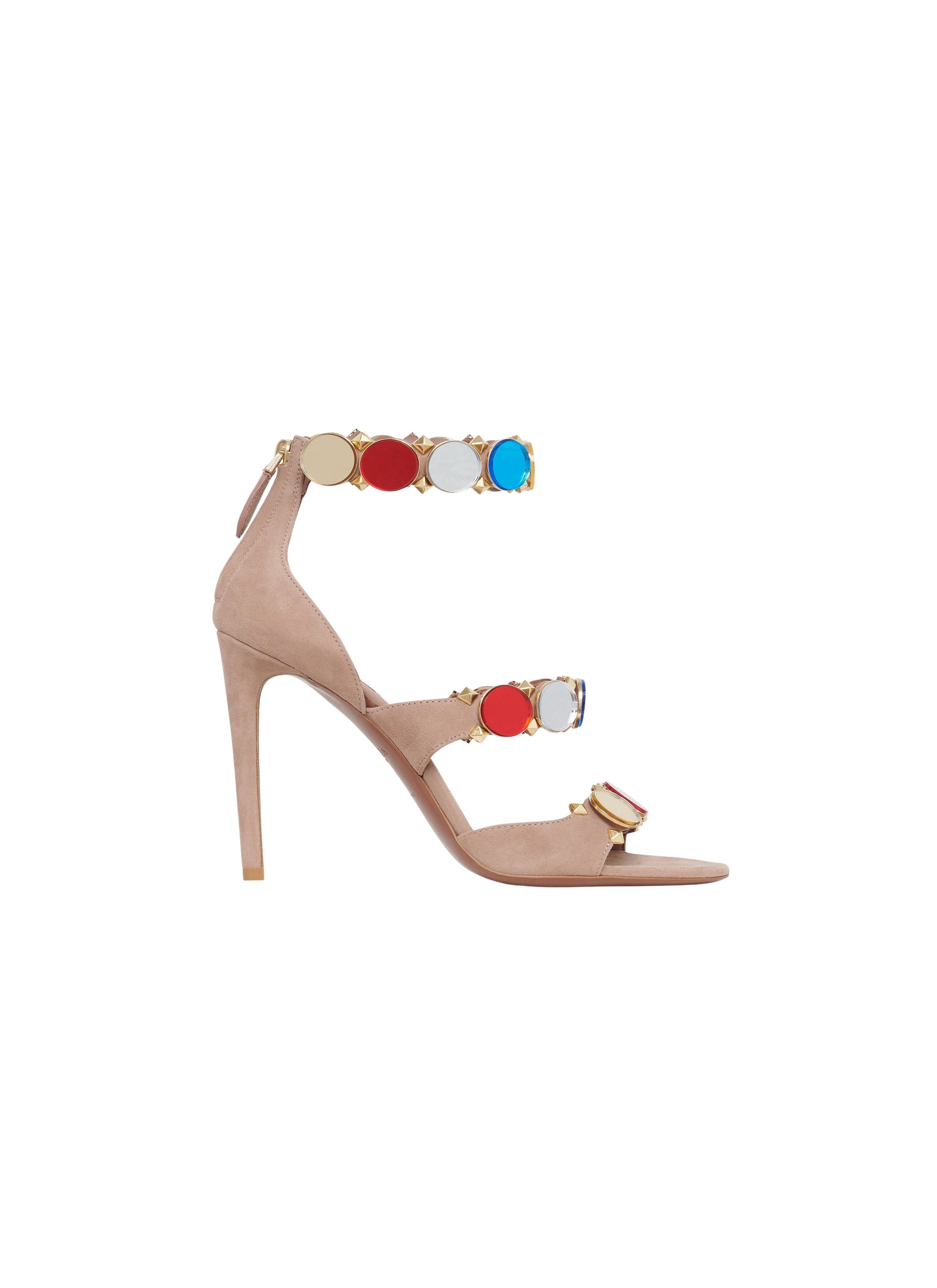 Sandales à talons Bombe en cuir miroir - Multicolore