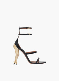 Cabaret sandals in patent leather - Gold & Black