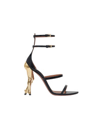 Cabaret sandals in patent leather - Gold & Black