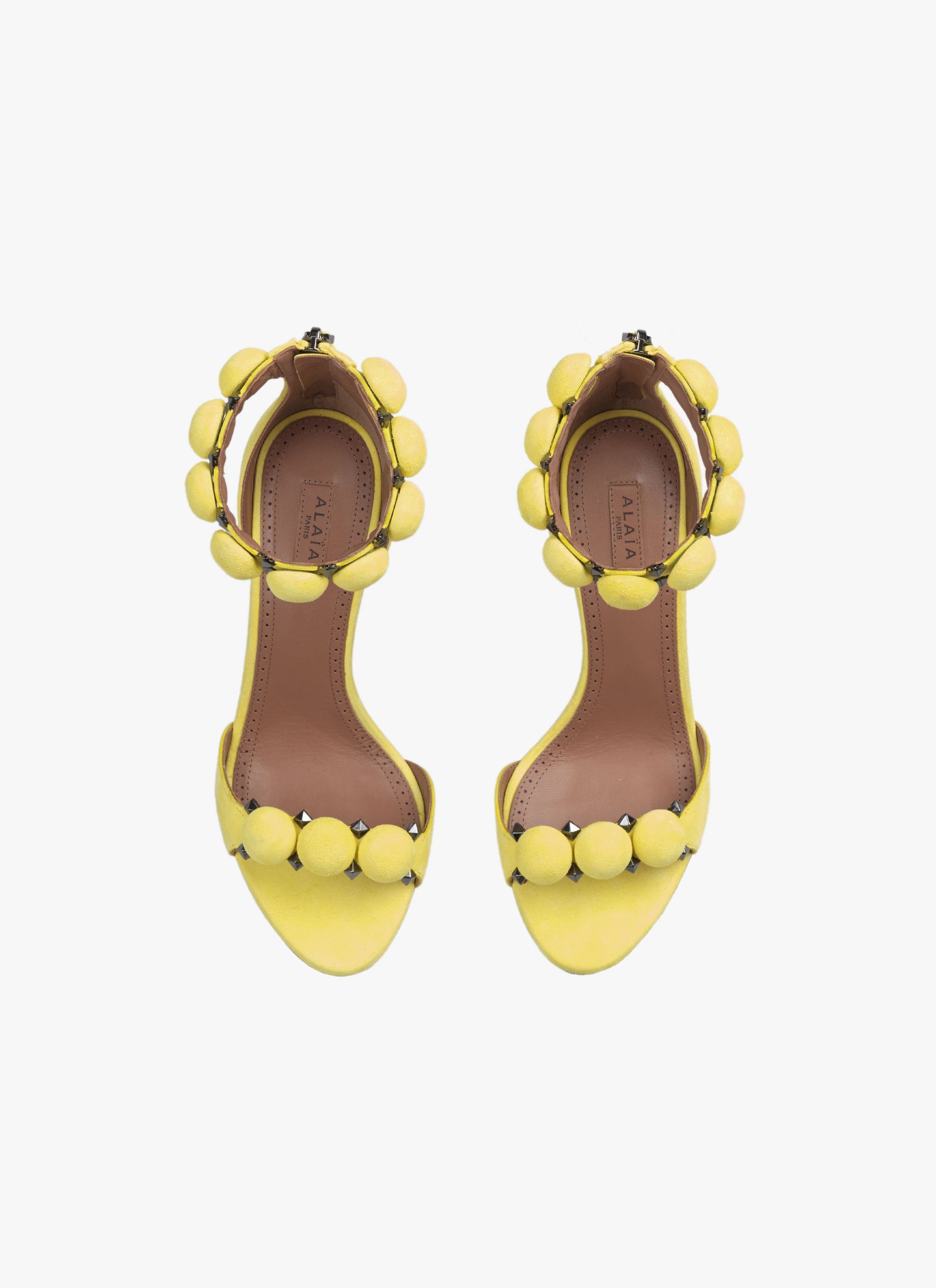 Sandales Bombe 90 en cuir - Jaune Citron