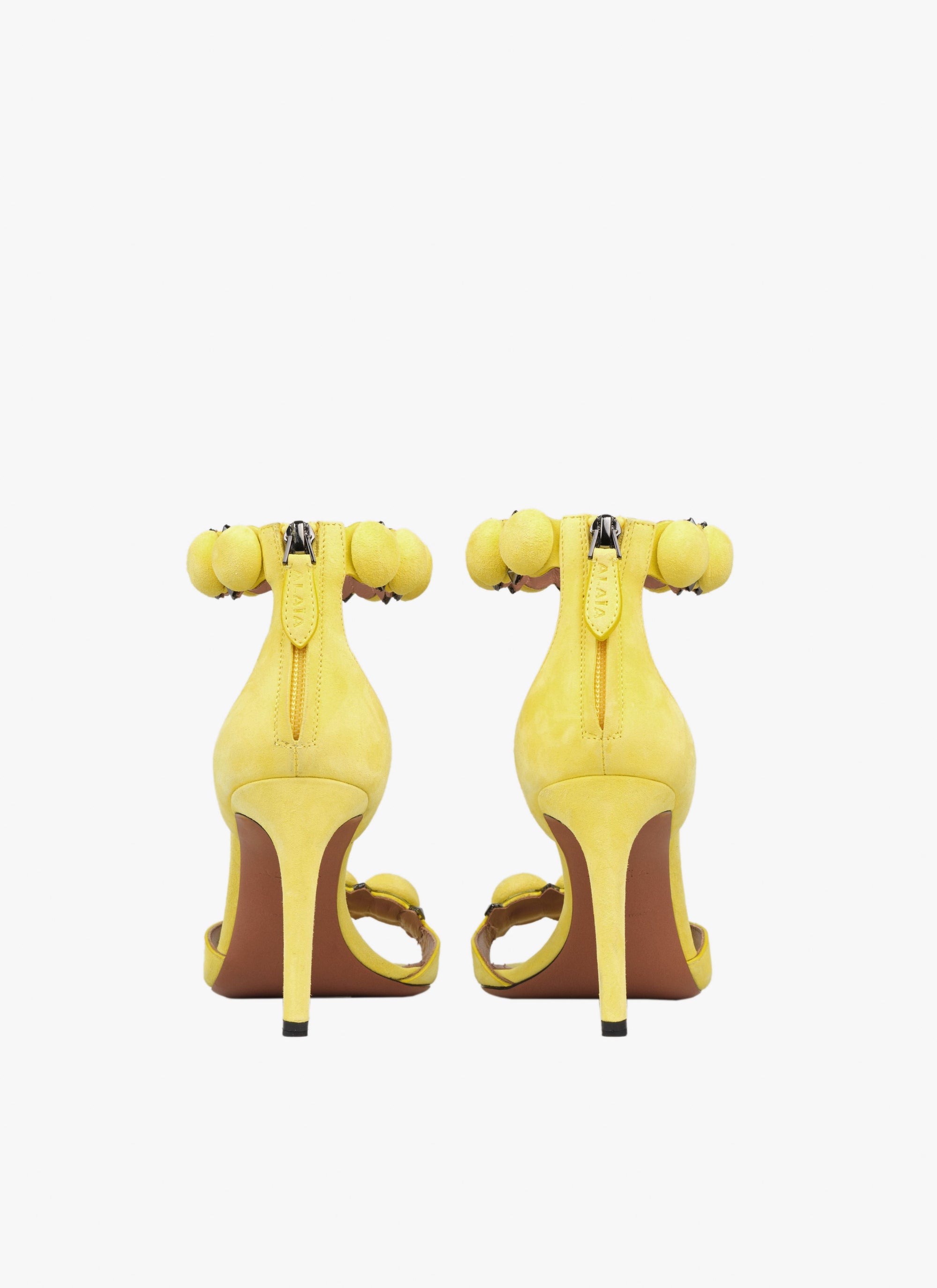 Sandales Bombe 90 en cuir - Jaune Citron