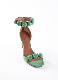 Sandales Bombe 90 en cuir - Vert Printemps